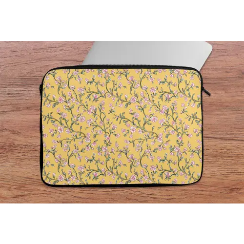 Bloemen - Motief - Geel laptophoes neopreen klein 279 -tafel