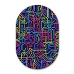 Retro - Abstract - Neon Wandcirkel Ovaal Forex klein -3d