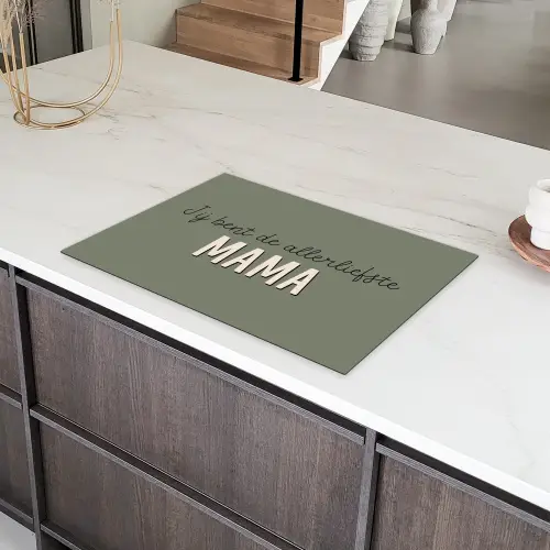 Spreuken - Quotes Jij bent de allerliefste Mama - Moederdag - Moeder cadeautje Inductie beschermer vinyl 3mm klein -sfeer8