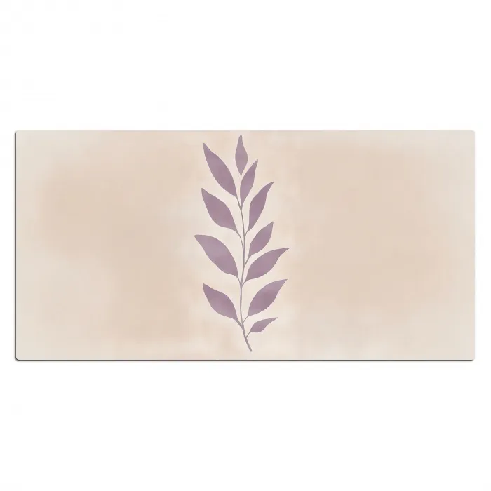 Tak - Bladeren - Minimalistisch - Beige Muismat XXL klein -3d_leeg
