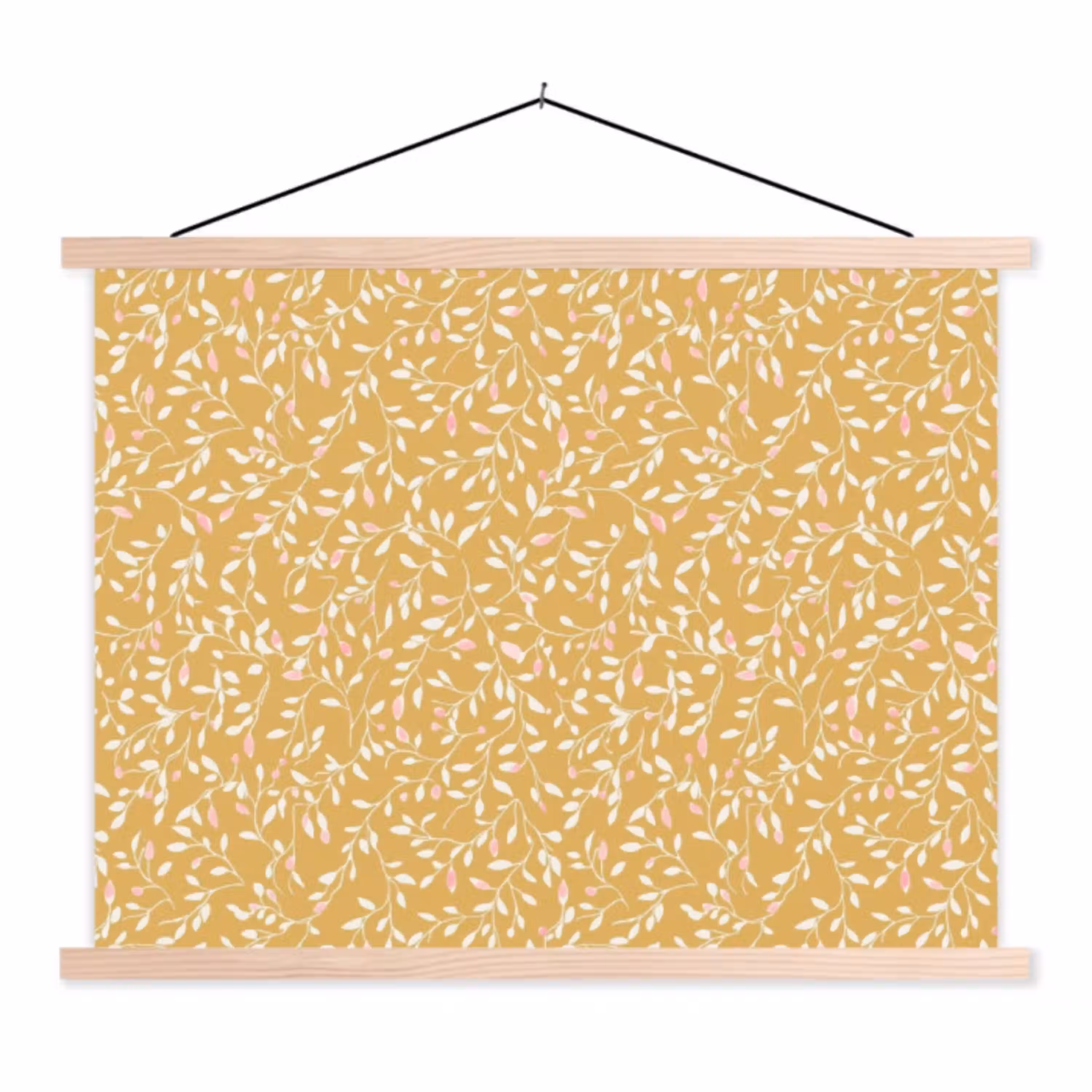 Takjes - Patroon - Oker textielposter latten blank klein 122 -3d