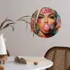 Vrouw - Kauwgom - Graffiti - Love Wandcirkel behangsticker klein -sfeer3