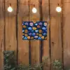 Bloemen - Patroon - Blauw - Contrast tuinposter los doek klein -sfeer1