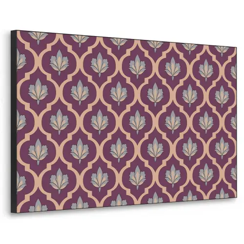 Patroon - Paars - Bloem Textielframe zwart klein -3d
