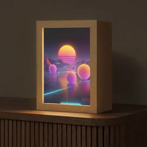Landschap - Bergen - Bollen - Licht Light Box met kabel (Tafellamp) klein -z3d_website