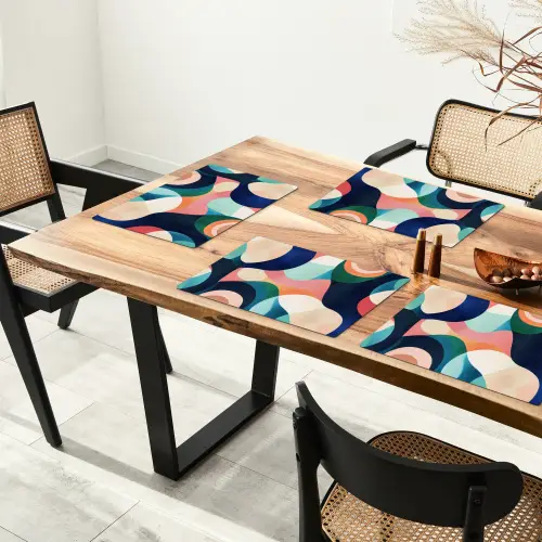 Abstract - Blauw - Roze Placemat vinyl groot -zzsfeer4_Kitchenyeah-website