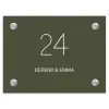 Donkergroen - Klassiek Naambord Rechthoek middel -3d