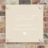 Effen - Beige - Sierlijk Naambord Vierkant klein -sfeer2
