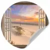 Doorkijk - Strand - Duinen - Natuur - Landschap Wandcirkel behangsticker klein -3d