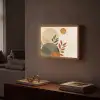 Vormen - Rond - Bladeren - Beige Light Box met batterij (Wandlamp) middel -sfeer1