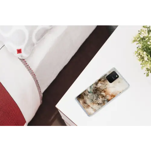 Abstract - Beige - Verf - Kunst - Natuur - Bloemen Telefoonhoesje Samsung Galaxy S10 Lite klein -kamerS10Lite