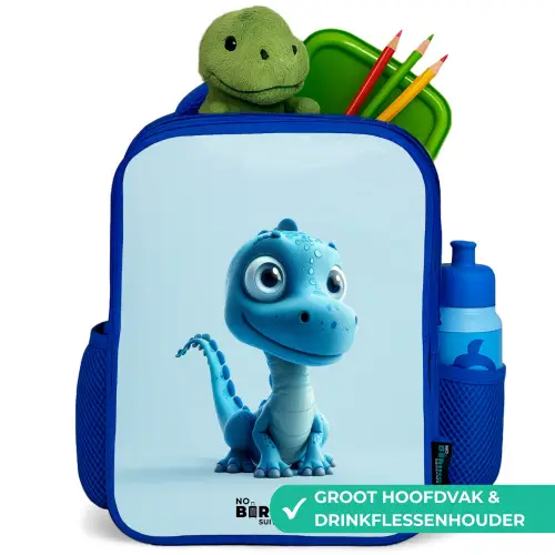 Blije Bronto Kinderrugzak - Blauw middel -inhoud_NL