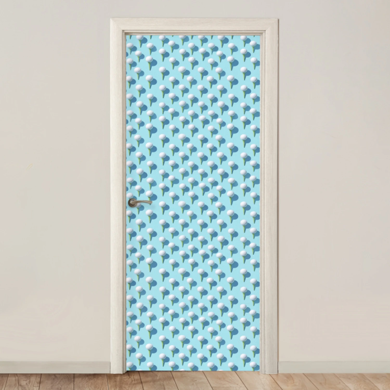 Golf - Ballen - Blauw deurposter klein 289 -3d_beige