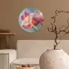 Tulpen - Roze - Stelen Wandcirkel behangsticker klein -sfeer1