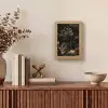 Bloemen - Zwart - Goud - Line art Light Box met kabel (Tafellamp) klein -sfeer2