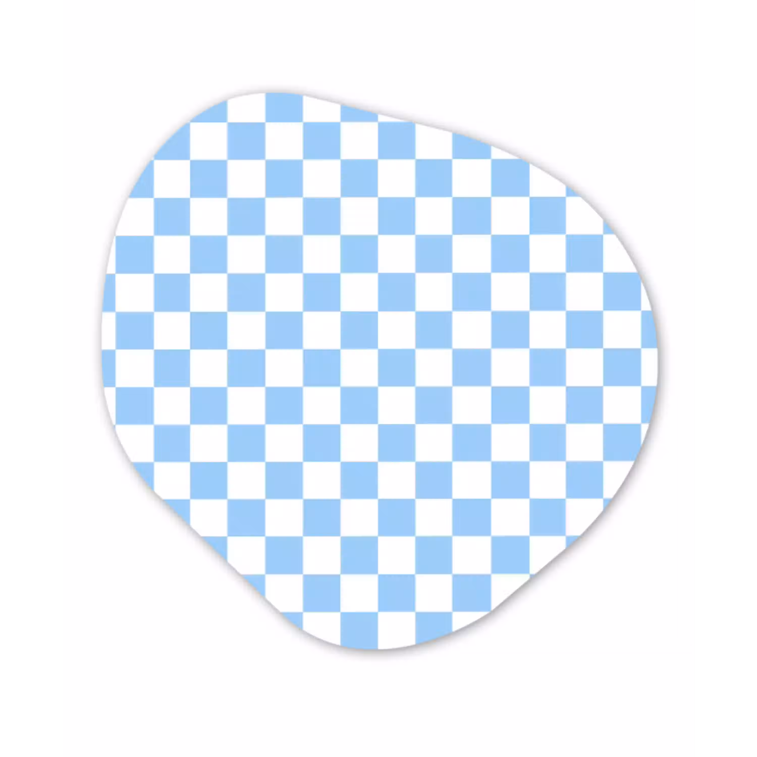 Schaakbord - Klassiek - Blauw Wandcirkel Organisch Aluminium middel 851 -3d