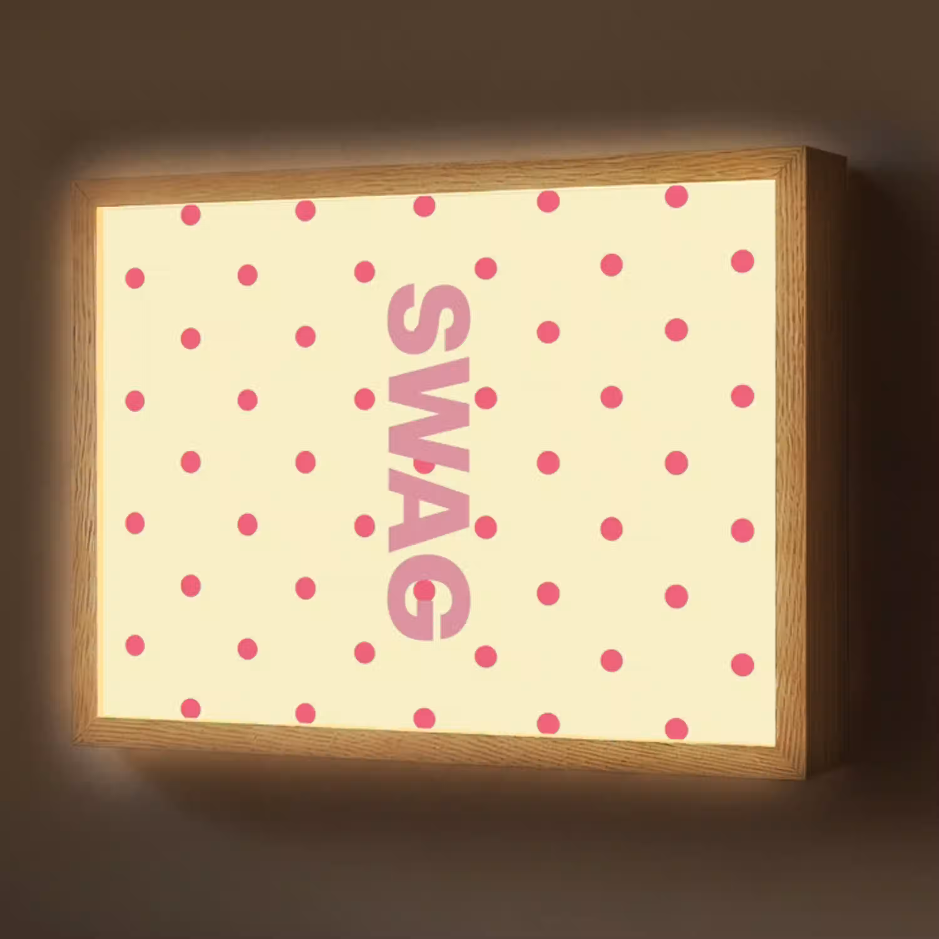 Swag - Roze - Stippen - Geel Light Box met batterij (Wandlamp) middel -z3d_website
