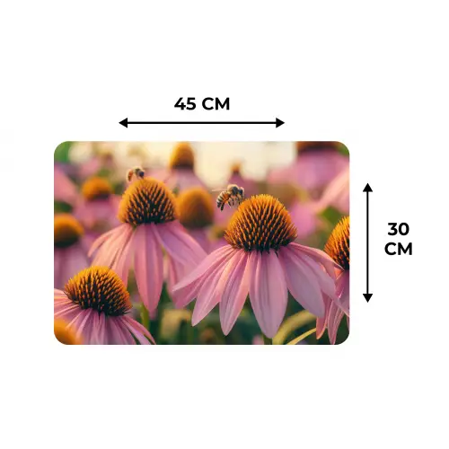 Bloemen - Paars - Bijen Placemat vinyl groot -specs