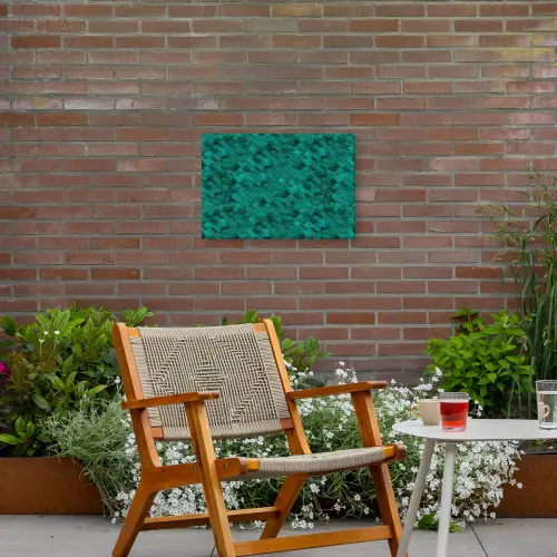Vloeiend - Olie - Verf - Groen Tuinposter op houten frame 2 cm dik klein 845 -sfeer3