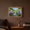 Hortsensia - Pad - Bloemen Light Box met batterij (Wandlamp) middel -sfeer4