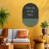 Quote - Groen - Grill - Zomer Wandcirkel Ovaal Glas middel -sfeer4