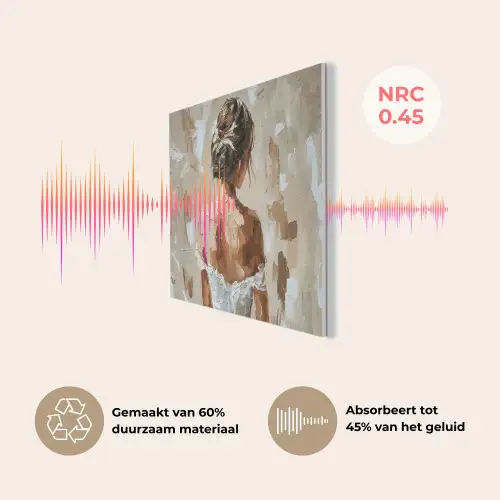 Vrouw - Verf - Abstract - Beige - Modern PET vilt klein -USP_NL