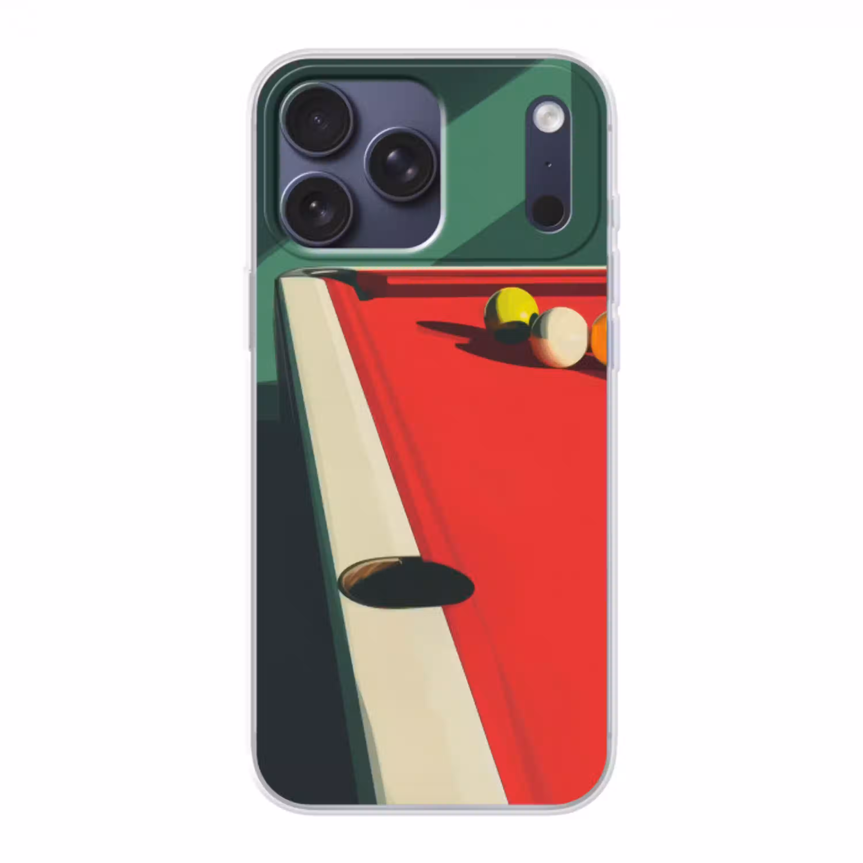 Biljarttafel - Ballen - Rood - Schaduw Telefoonhoesje iPhone 17 Pro Max klein -3d