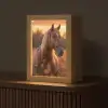 Paard - Natuur - Dier - Bruin - Dieren portret Light Box met kabel (Tafellamp) klein -z3d_website