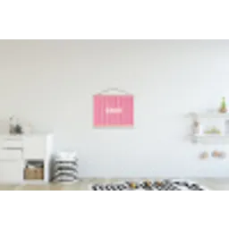 Gestreept - Roze - Chéri textielposter latten blank klein -kinderkamer