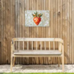 Aardbei - Rood - Mozaïek - Fruit Tuinposter op houten frame 2 cm dik klein -sfeer4