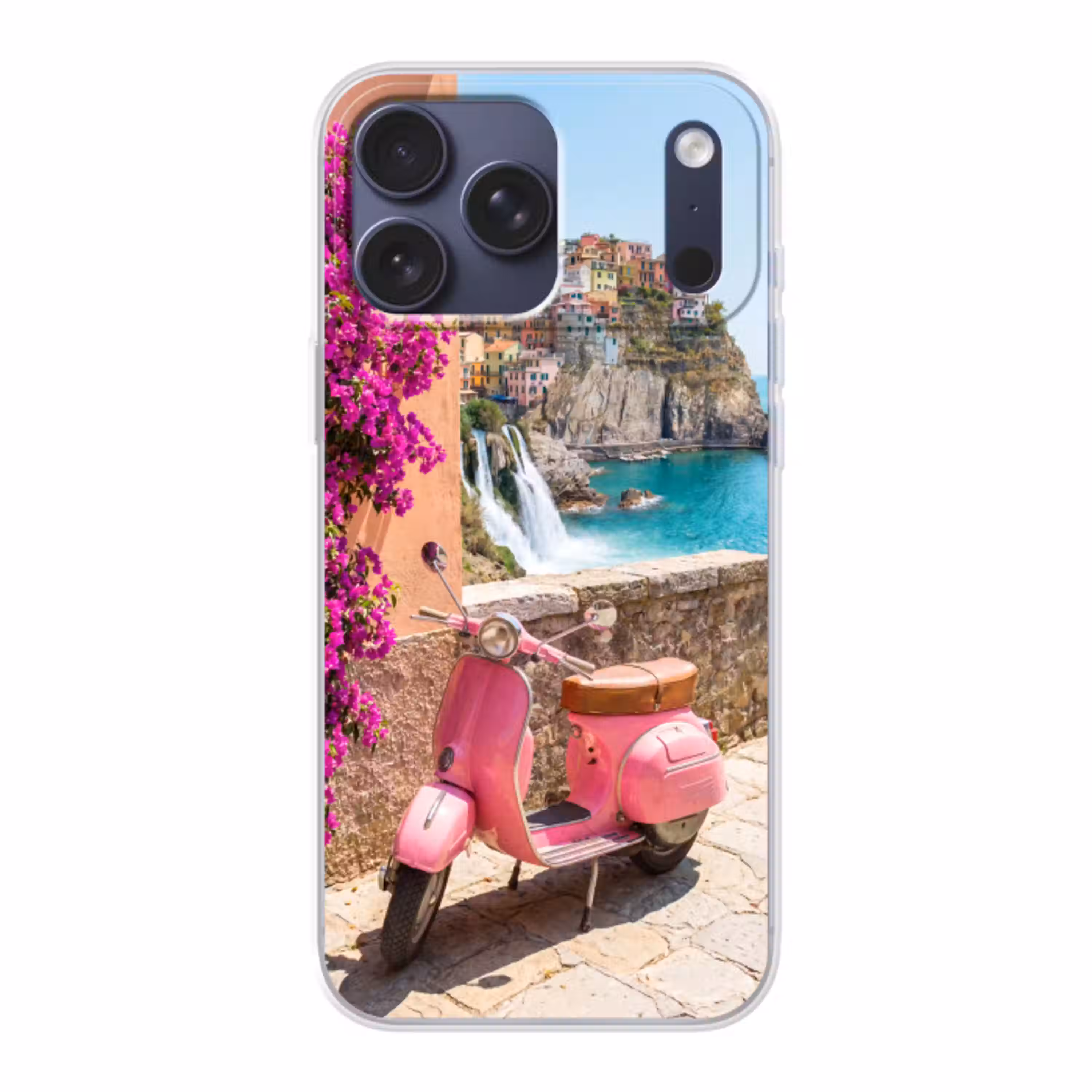 Voertuig - Roze - Kust - Zomer - Reizen Telefoonhoesje iPhone 17 Pro Max klein -3d