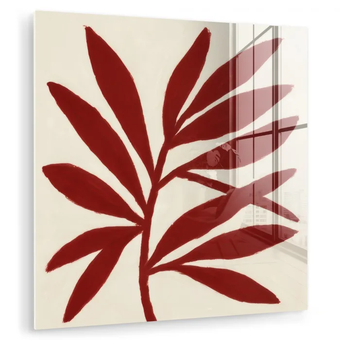 Tak - Bladeren - Rood plexiglas 5mm klein -zzzproduct_nieuw