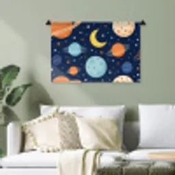 Ruimte - Planeten - Kleurrijk Wandkleed katoen klein -sfeer7