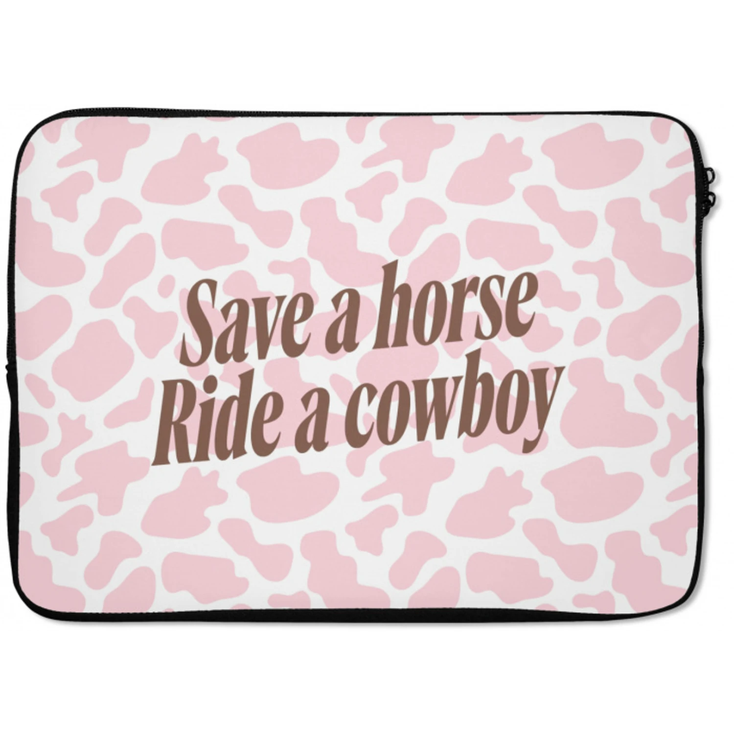 Koeienprint - Roze - Cowboy - Horse laptophoes neopreen klein -zkaufland3dotto