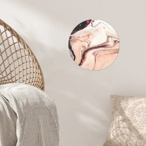 Steen - Marmer - Edelsteen - Abstract - Natuur - Roze Wandcirkel behangsticker klein -sfeer4