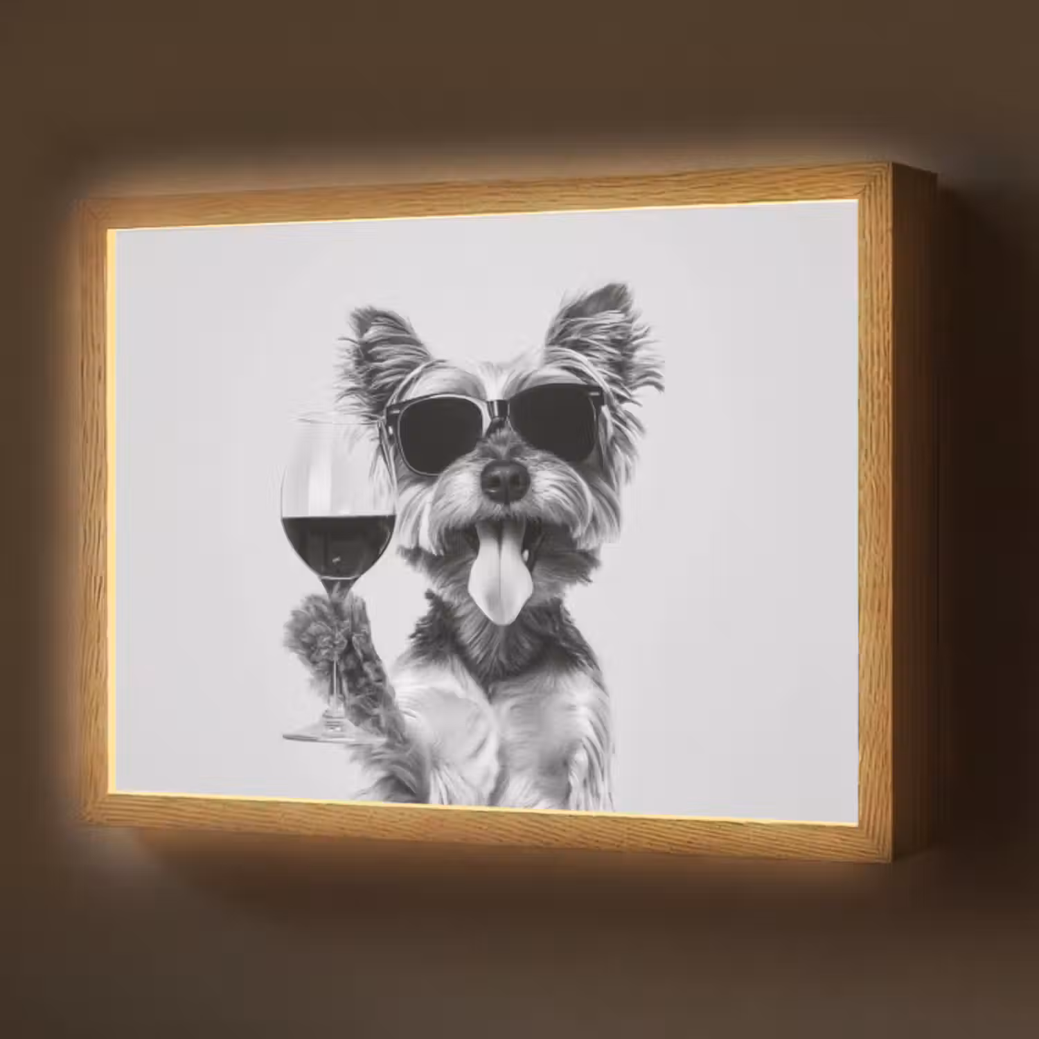 Lightbox - Wandlamp - Hondje - Wijnglas - Zonnebril - Enthousiast