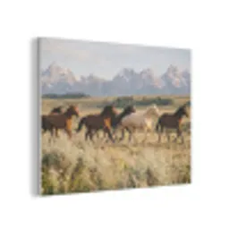 Paarden - Kudde - Bergen - Vrijheid - Wild PET vilt klein -3d