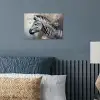 Zebra - Wilde dieren - Vlinder - Bloemen poster papier klein -sfeer2