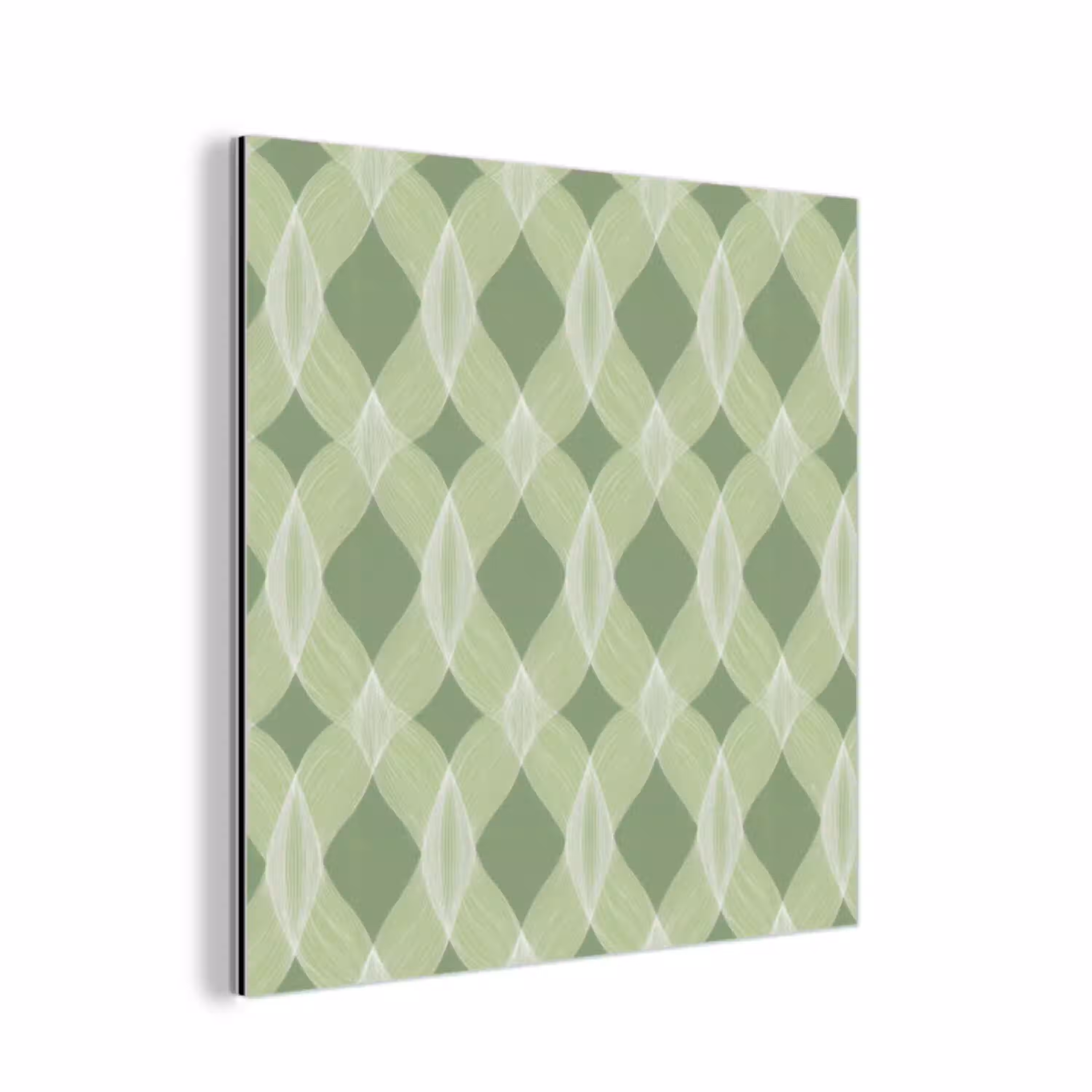 Saliegroen - Geometrisch - Organisch - Traliewerk - Patroon aluminium wit klein 46 -3d