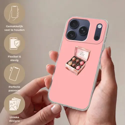 Doosje - Bonbons - Liefdevolle - Tekst Telefoonhoesje iPhone 17 Pro klein -sfeer3_NL