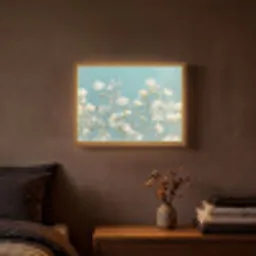 Stängel – Blumen – Luft – Weiß Light Box met batterij (Wandlamp) middel -sfeer4