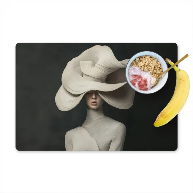 Modern - Vrouw - Hoed Placemat vinyl groot -zzzproduct_Kitchenyeah-website