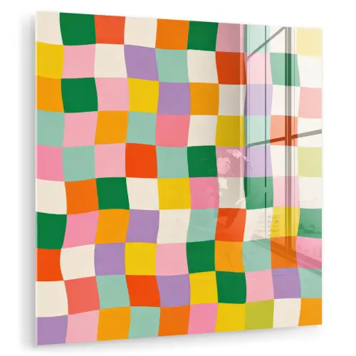 Vierkanten - Kleurrijk - Golvend plexiglas 5mm klein -zzzproduct_nieuw