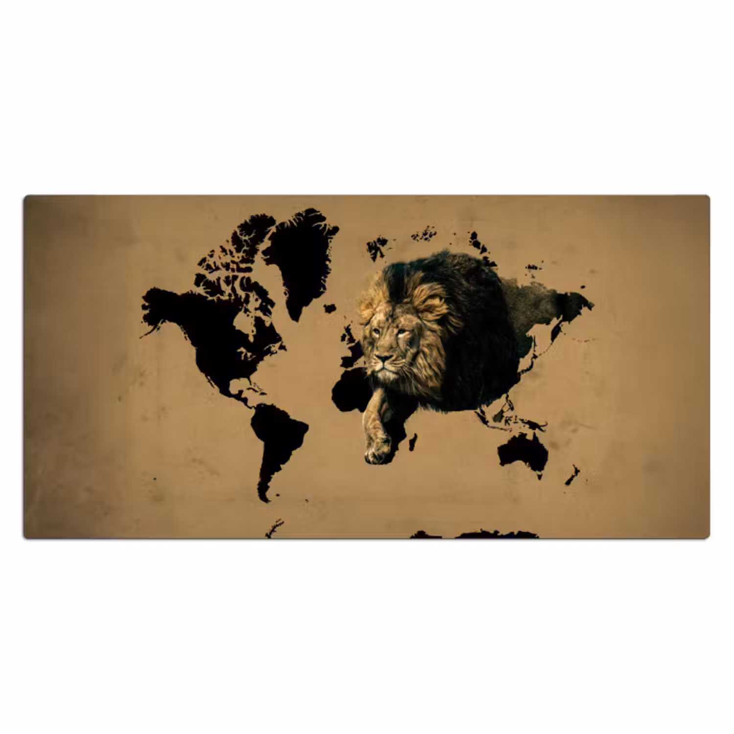 Bureau onderlegger - Wereldkaart - Bruin - Leeuw