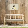 Vrouw - Bloem - Geel - Minimalistisch Tuinposter op houten frame 2 cm dik klein -sfeer4