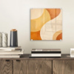 Abstract - Patroon - Modern - Beige - Oranje plexiglas 5mm klein -sfeer1