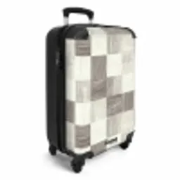 Patroon - Dambord - Houtnerf NBS - Handbagage koffer - Volwassenen Unisex middel -productfoto_3d