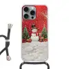 Feestvreugde - Winterbos - Kleurrijk Hoesje iPhone 16 Pro Max met koord klein -3d