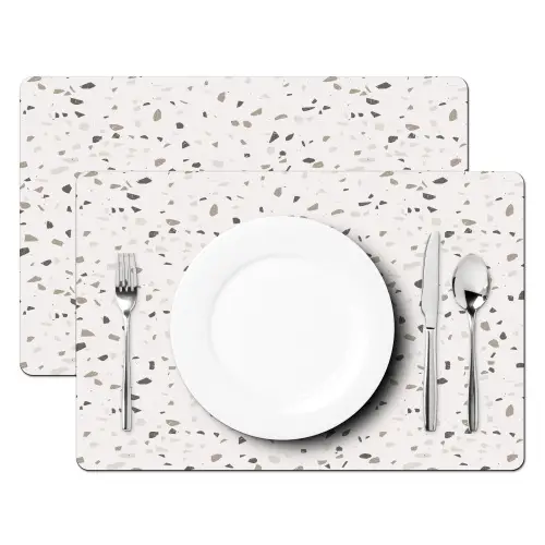 Terrazzo -  Patroon  -  Créme Placemat vinyl groot 368 -zzsfeer2_Kitchenyeah-website