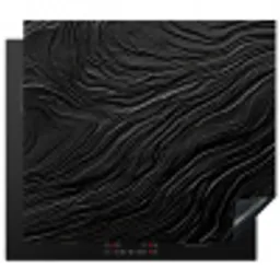 Zwart - Abstract - Hout Inductie beschermer vinyl 3mm middel -3d